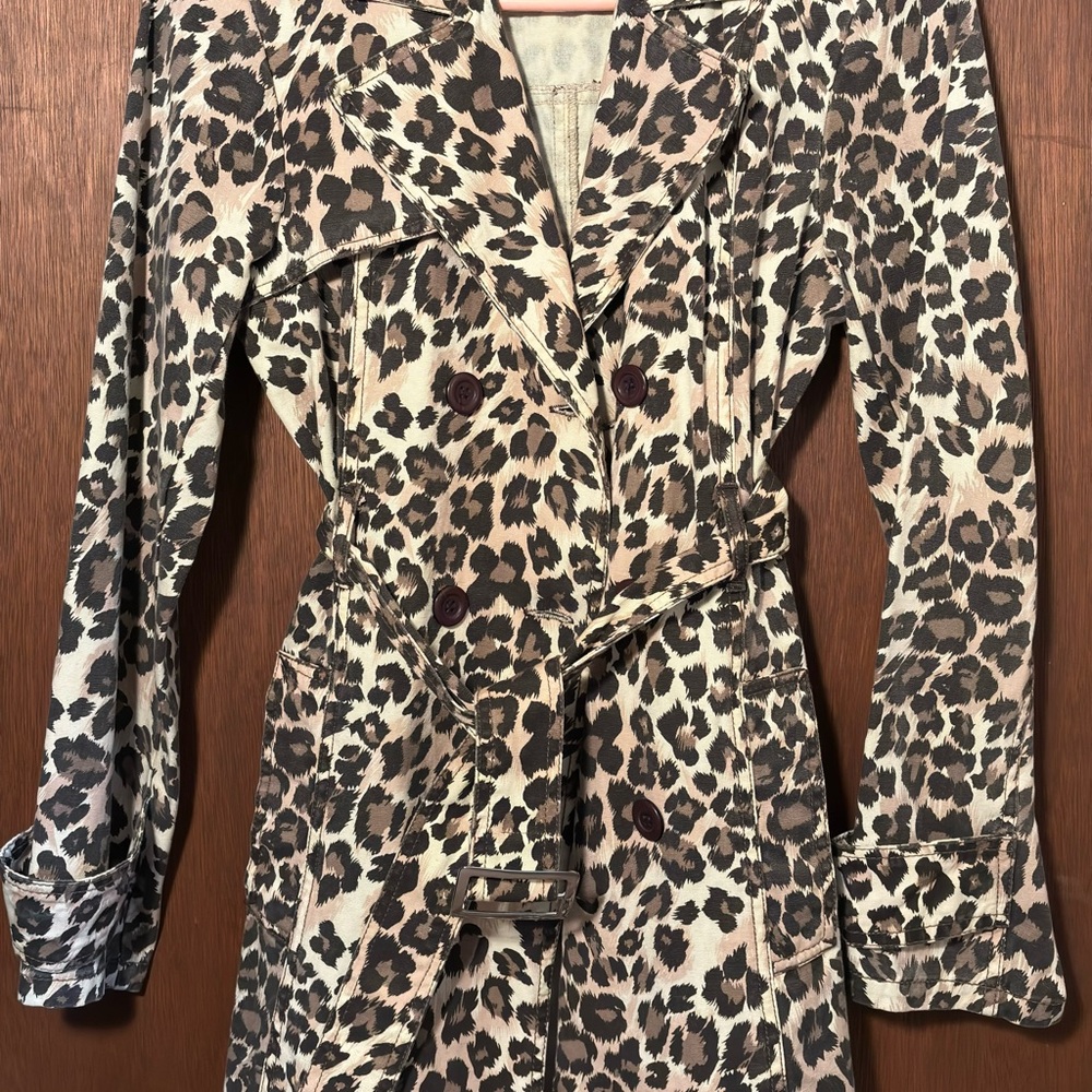 Leopard Print Trench Coat